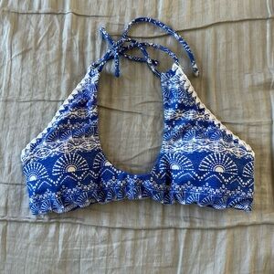 Raisins Blue and White Bikini Top